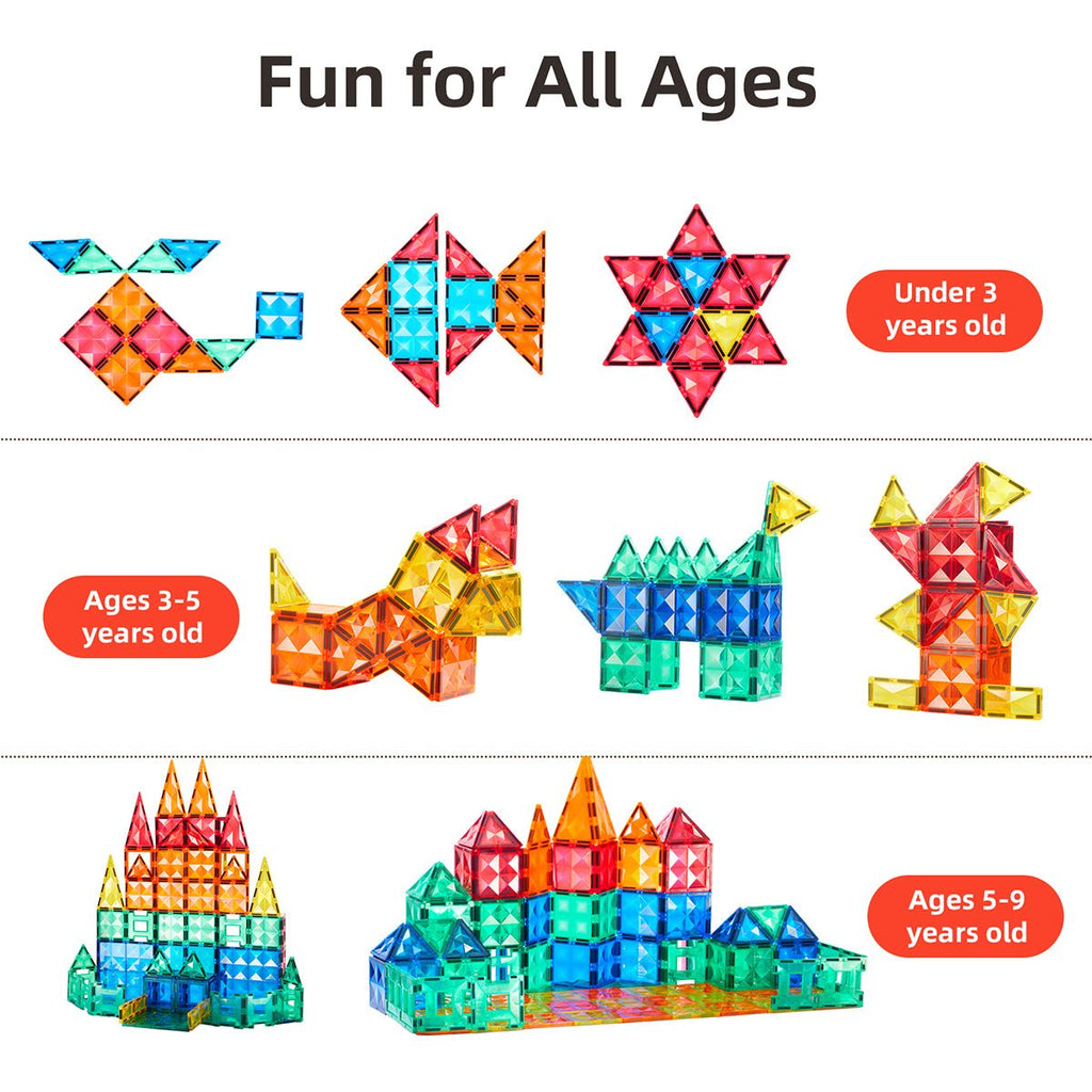 Creative Pack 100pcs Rainbow Magnetic Tiles